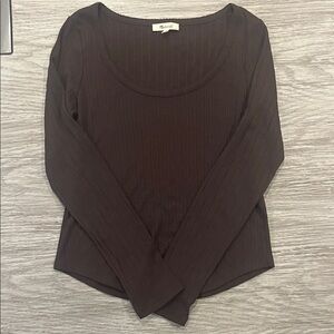 Madewell Dark Brown Long Sleeve Top